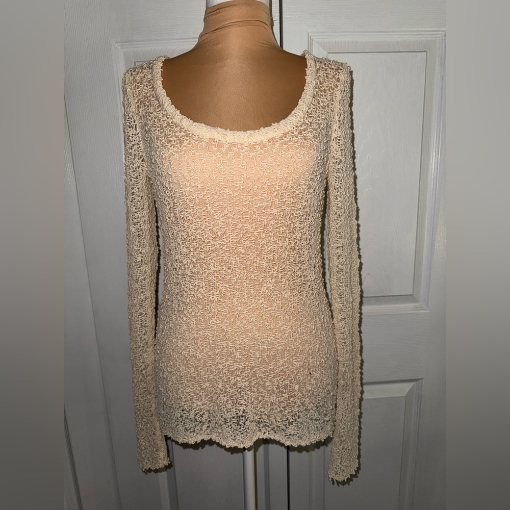 Rag & Bone Textured Sheer Cream Long Sleeve Size XS‎ NWOT